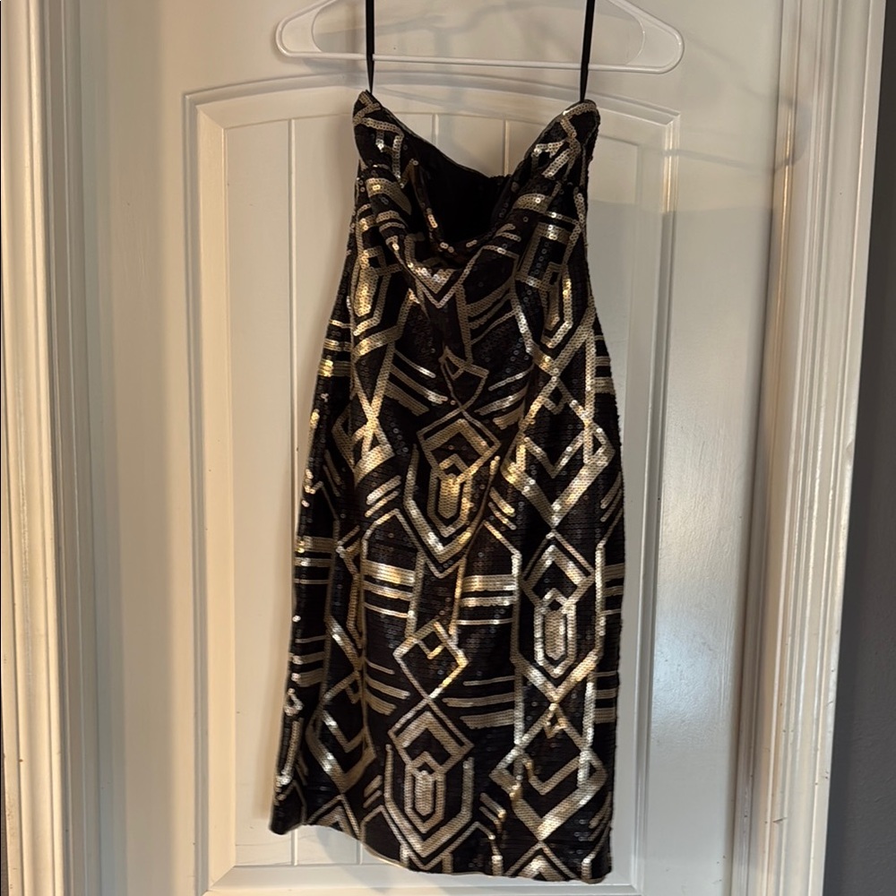 Ralph Lauren Black and Gold Slip Dress
